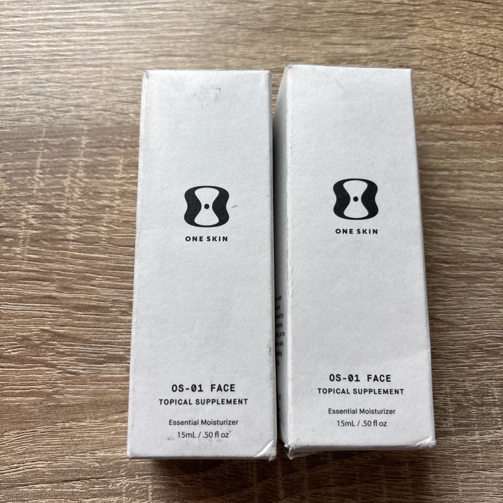 LOT OF 2 ONE SKIN OS-01 FACE Topical Supplement Essential Moisturizer 15ml